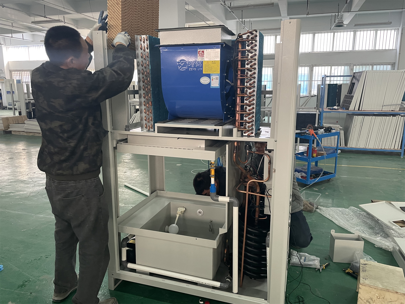 創藍空調獨立開髮(fa)8P410冷媒全新(xin)風一(yi)體(ti)機(jī)組